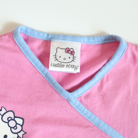 Vintage Y2K HELLO KITTY Pink Baby Tee / 4-5Y - Picture 6 of 7